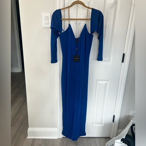 JLUXLABEL Royal Blue V-Neck Dress - Picture 2 of 4